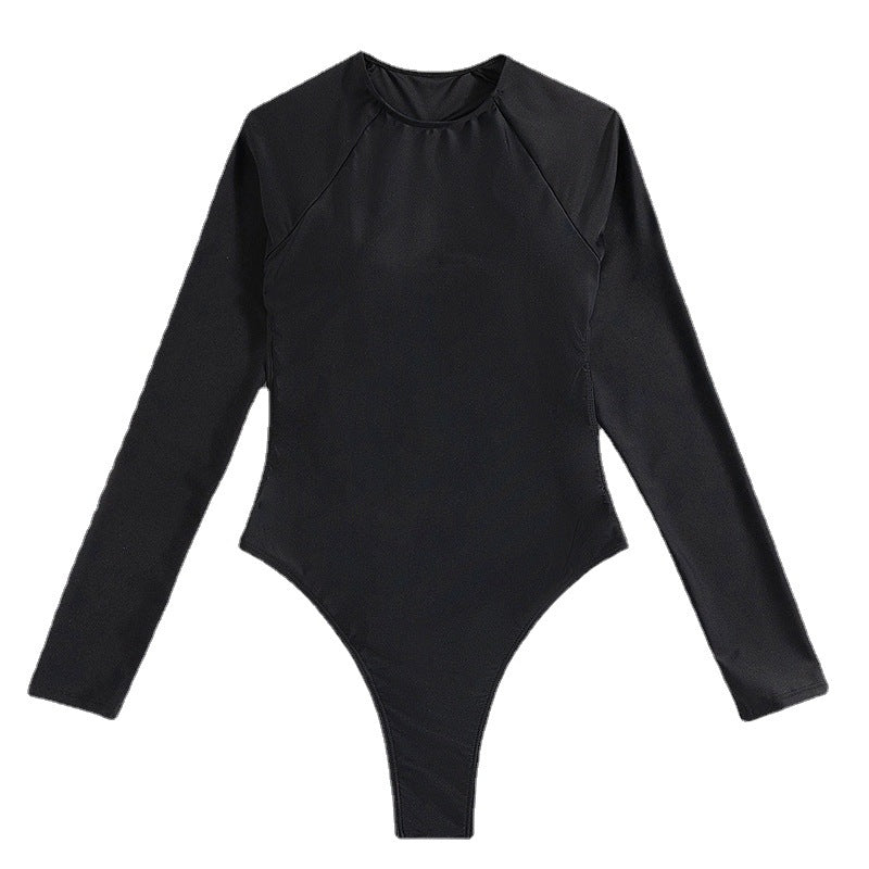 Long sleeved one-piece swimsuit long sleeved backless sexy swimsuit thong bright diamond one-piece swimsuit