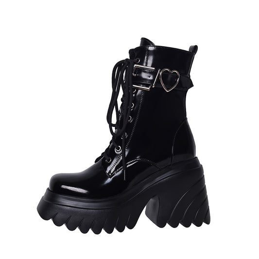 High Quality Ankle Boots For Women. Faux Leather Motorcycle Boots