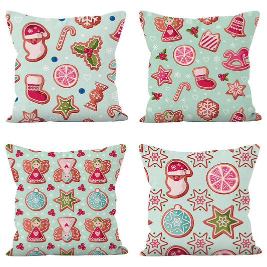 New Christmas Decoration Pillow Cover Holiday Sofa Waist Pillowcase Fabric Cushion Pillowcase Back Pillowcase