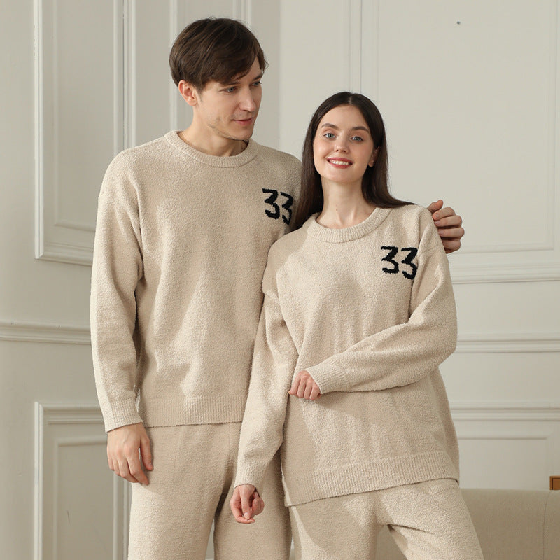 Half Fleece Couple's Home Clothes Set