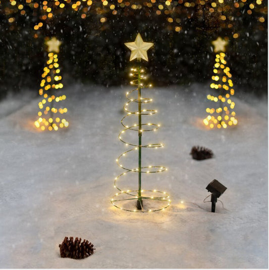 Christmas Garden Lights String Stars Christmas Tree Decorative Color Lights LED Solar Christmas Tree