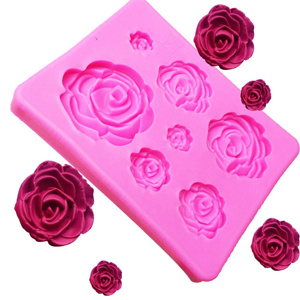 3D Silicone Mold Rose Shape Mould For Soap,Candy,Chocolate,Ice,Flowers Cake decorating tools