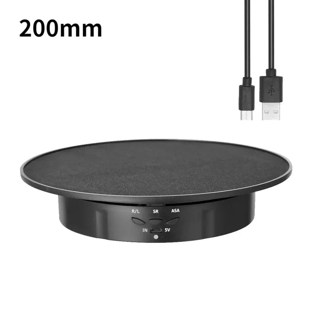 7.87 Inch 360 Degree Electric Rotating Stand with Remote Control for Jewelry Display,Photography and Video,3-position Adjustment