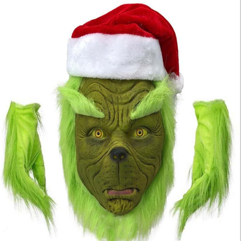 Halloween Grinch cosplay costume as Santa Claus up to 3XL.