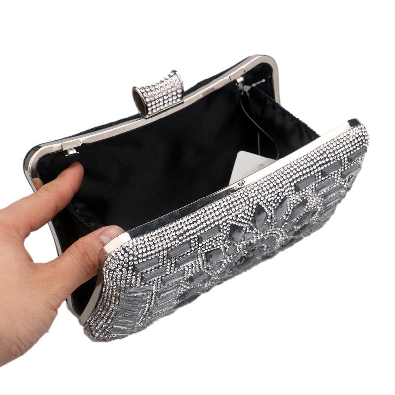 Acrylic Women Evening Bag Diamonds Purse Handbags Chain Shoulder Wedding Party Evening Clutches Messenger Bag