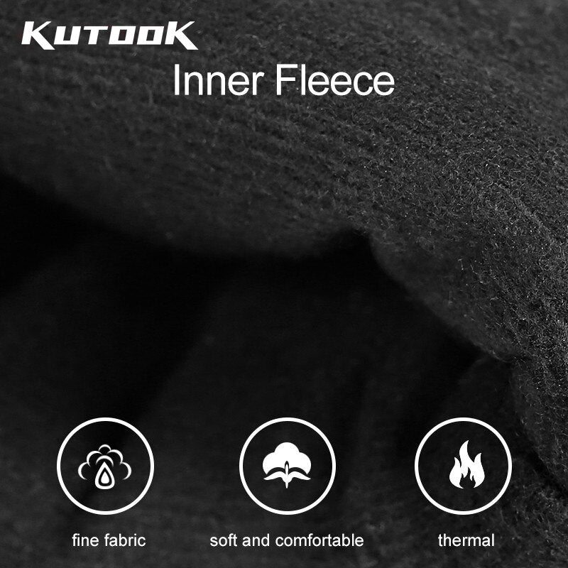 KUTOOK Winter Ski Mittens Windproof Snowboard Mittens Thermal Fleece Lining Skiing Gloves Waterproof Goatskin Palm Outdoor Sport