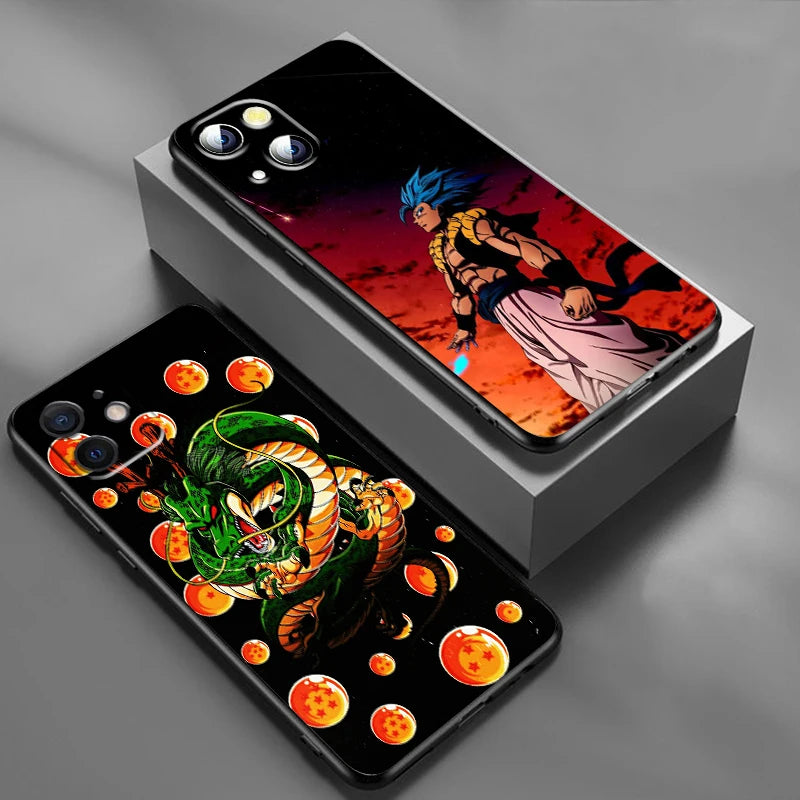 Copy of Japanese Art D-Dragon Ball Z For Apple iPhone 15 14 13 12 Pro Max Mini 11 Pro XS Max X XR 6 7 8 Plus SE 2020 Black Phone Case