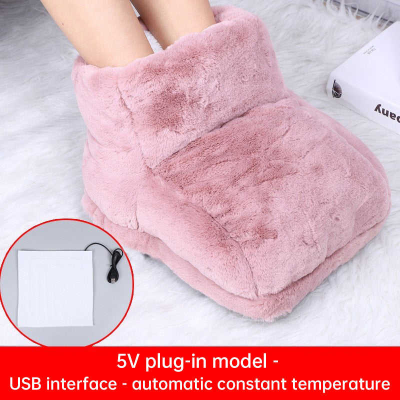 Electric Heater Foot Warmer USB Charging Fleece Soft Warm Foot Cover Washable Winter Feet Heating Pads For Home Bedroom Sleeping