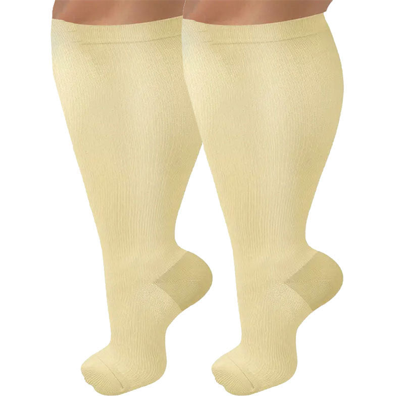 enlarged black compression socks super wide calf and knee length socks