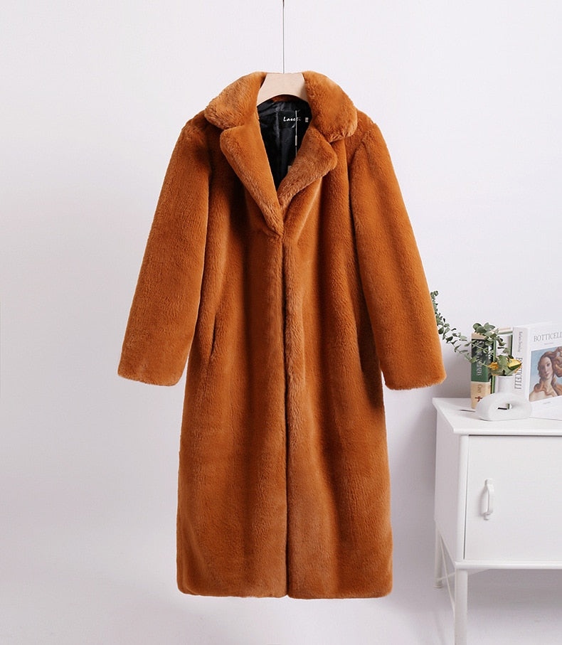 Winter Loose Velvet Mid-Length Coat