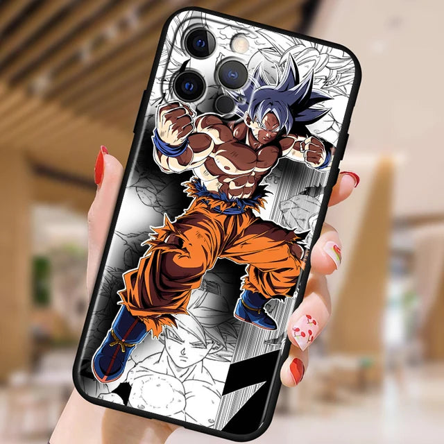 Copy of Japanese Art D-Dragon Ball Z For Apple iPhone 15 14 13 12 Pro Max Mini 11 Pro XS Max X XR 6 7 8 Plus SE 2020 Black Phone Case