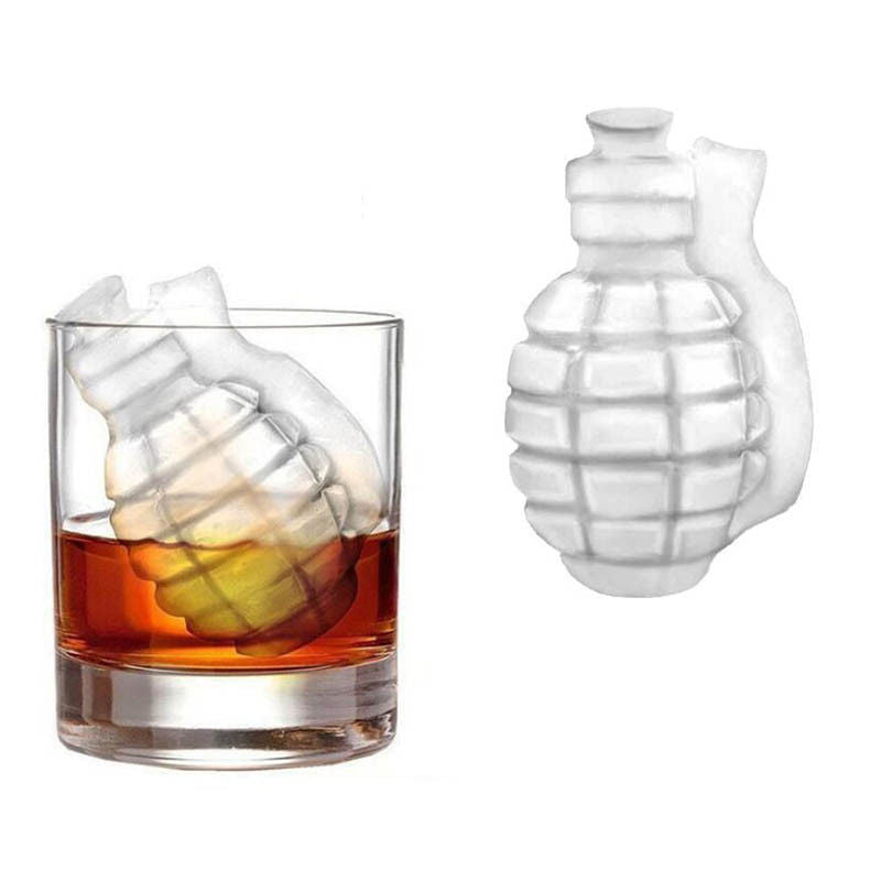 3D Ice Buckets Cube Mold Grenade Shape Ice Cream Maker Bar Drinks Whiskey Wine Ice Maker Silicone Kitchen Tool