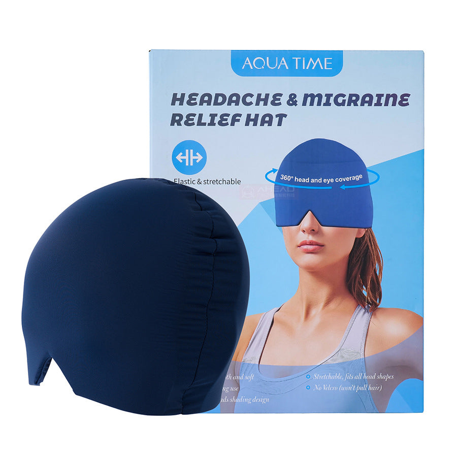 Migraine Cold Hot Compress Headgear Headache Hat Retractable Ice Gel Headache Relief Cap