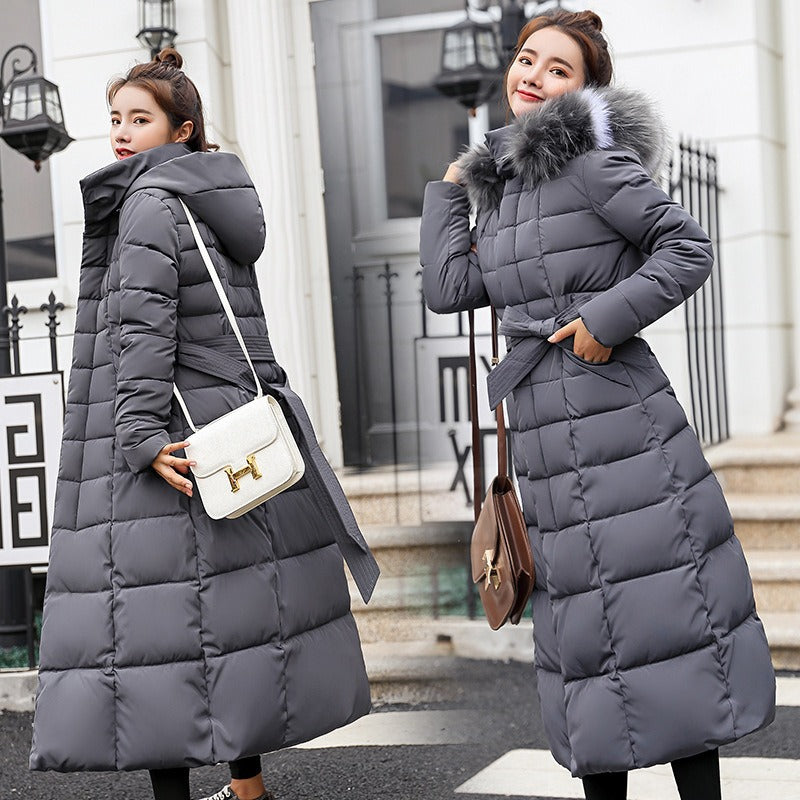 Winter New Korean Fashion Slim Fit Over Knee Thickened Cotton Coat Winter Coat