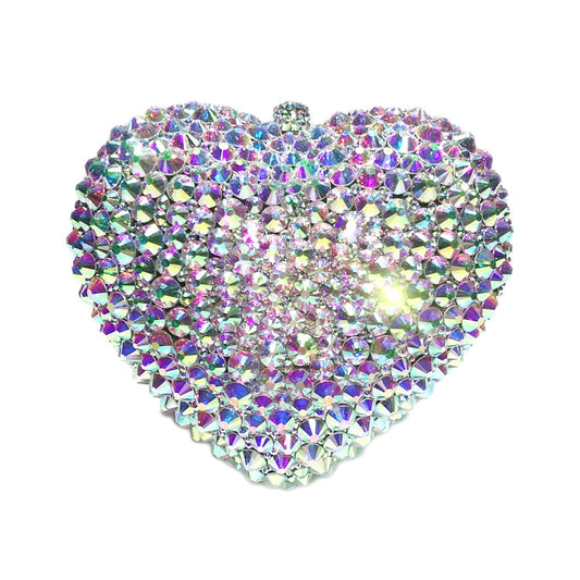 Diamond Evening Bags -  Heart Shape Crystal Purse