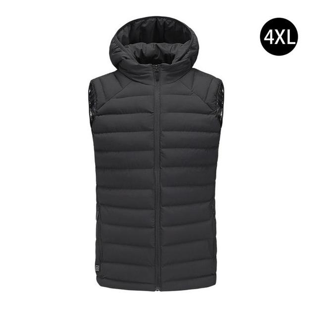 Men Outdoor USB Infrared Heating Vest Hooded Jacket Winter Electric Thermal Waistcoat For Sports Hiking Vest Clothing