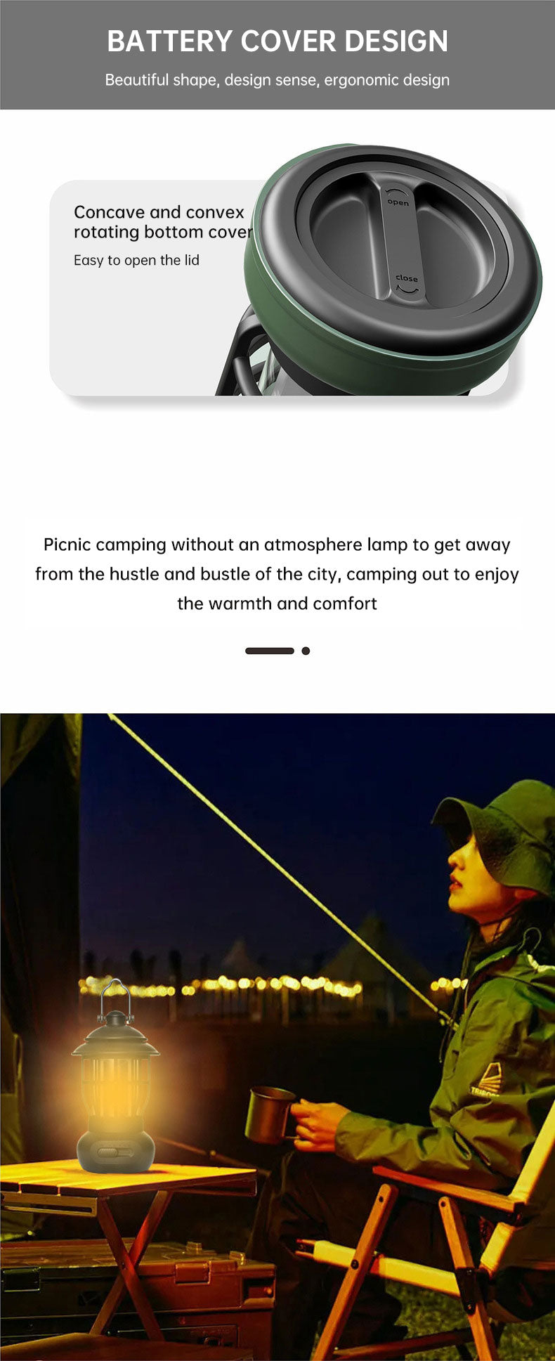 Camping Ligjt Outdoor  Ambience Lighting Camping Light Vintage Horse Light Gift USB Charging Tent Camp Lamp