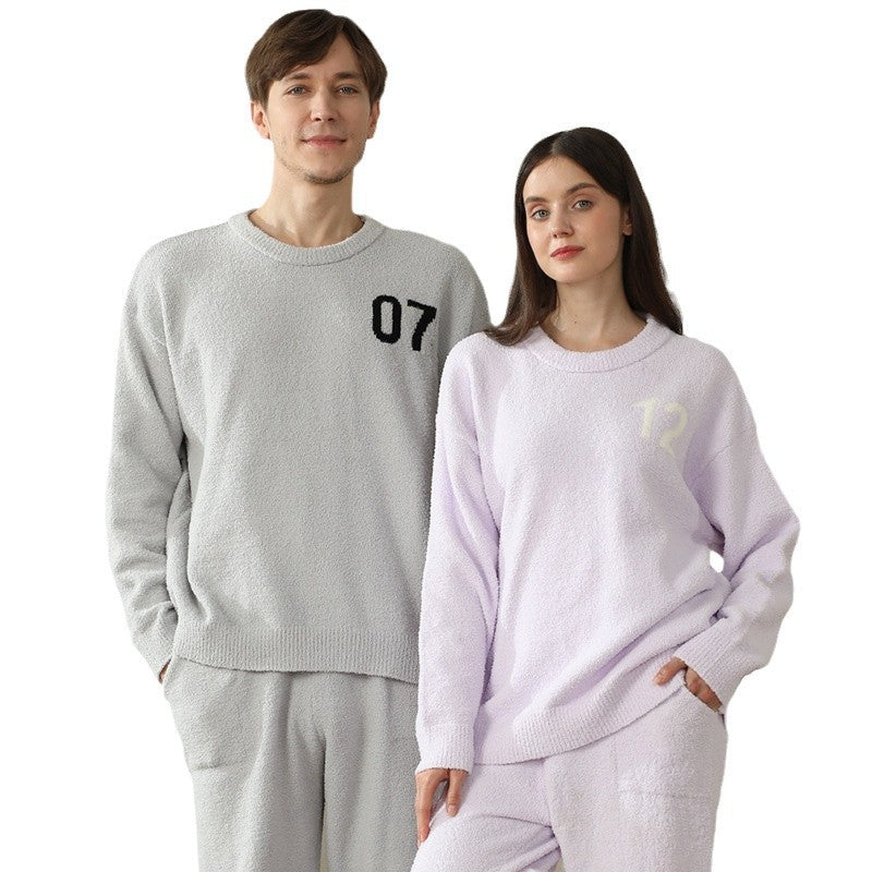 Half Fleece Couple's Home Clothes Set