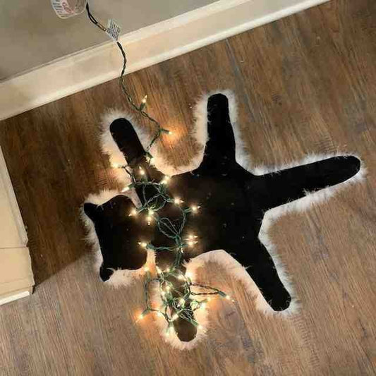 Christmas Fried Cat Aunt's Fried Fur Decoration Fur Decoration Carpet Light String Decoration