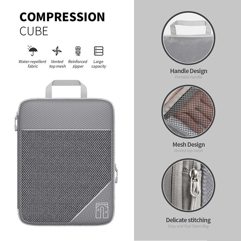 Travel Compressible Storage Bag Storage Bag Set with Shoe Bag Mesh Visual Luggage Storage Organizing Storage Bag