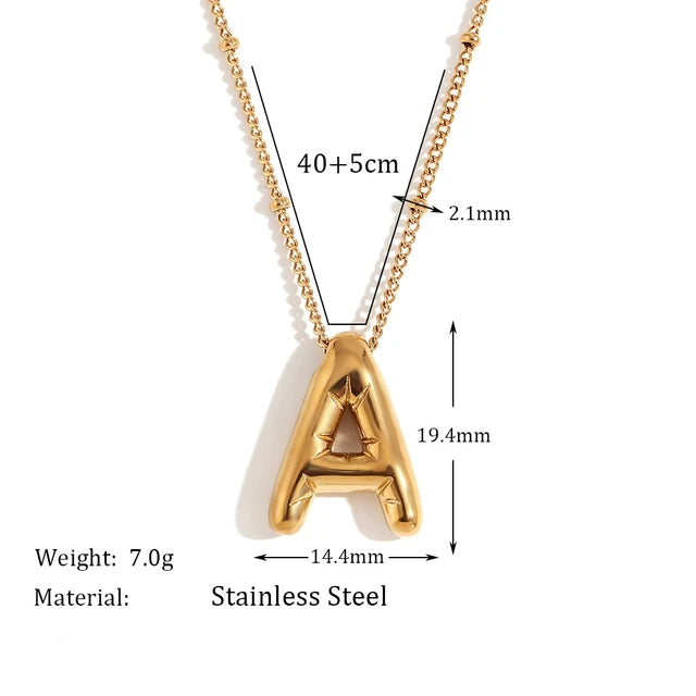 Alphabet Letter Pendant Necklace Stainless Steel  Vintage Wedding Party Choker Jewelry Gift for Women Men