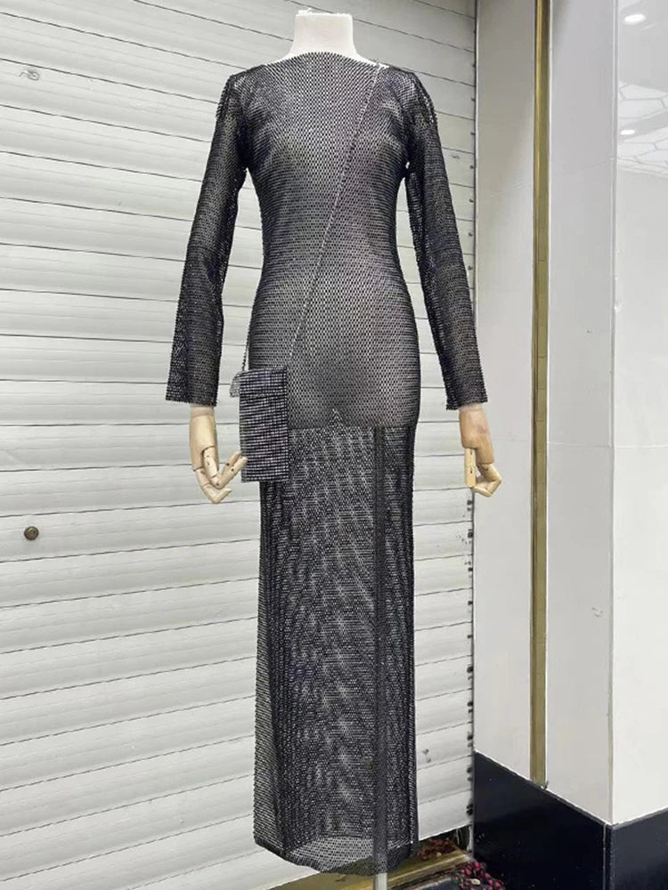 2025 Gender Fluid Long Sleeve Solid Color Mesh Dress Trend