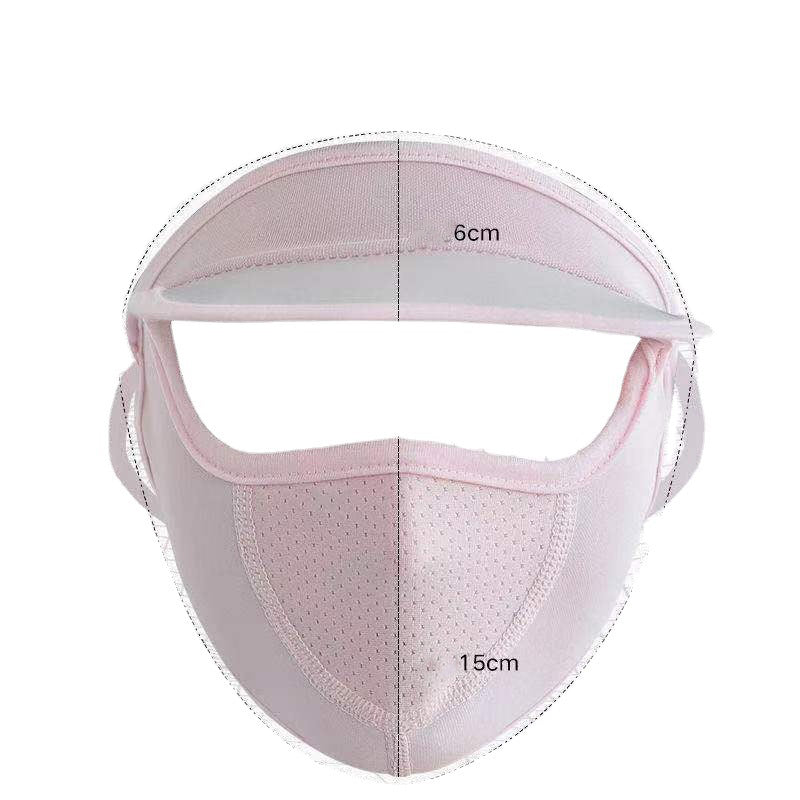 Summer Sunscreen Mask Cap All-In-One Men's And Women's Ice Silk Thin Section Breathable Anti-Ultraviolet Riding Sunshade Mask Washable