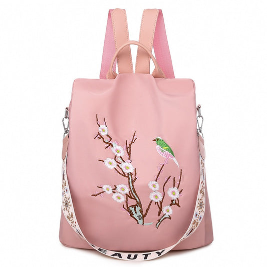 Backpack Versatile Anime Style Pleasant Eyebrow Embroidered Travel Bag Lightweight Backpack