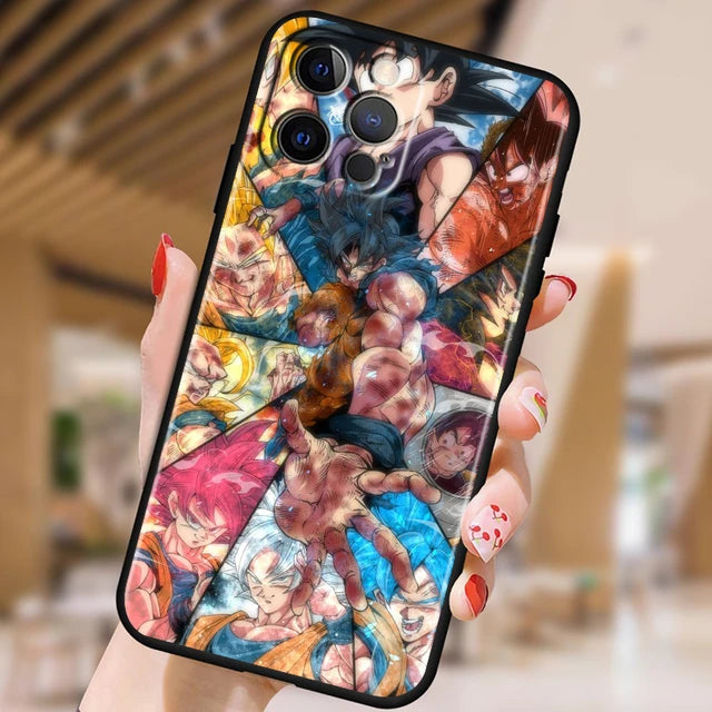 Copy of Japanese Art D-Dragon Ball Z For Apple iPhone 15 14 13 12 Pro Max Mini 11 Pro XS Max X XR 6 7 8 Plus SE 2020 Black Phone Case