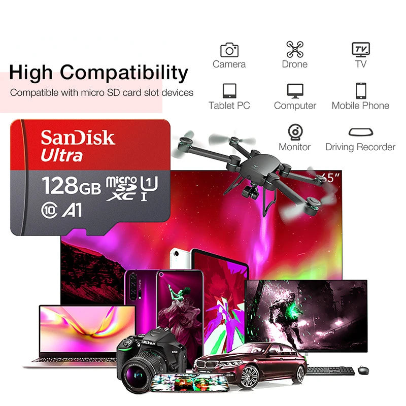 Micro SD Card 64GB Video Monitoring Traffic memory card 128GB 256GB Max 512GB 1TB smartphone DJI drone cardfor car