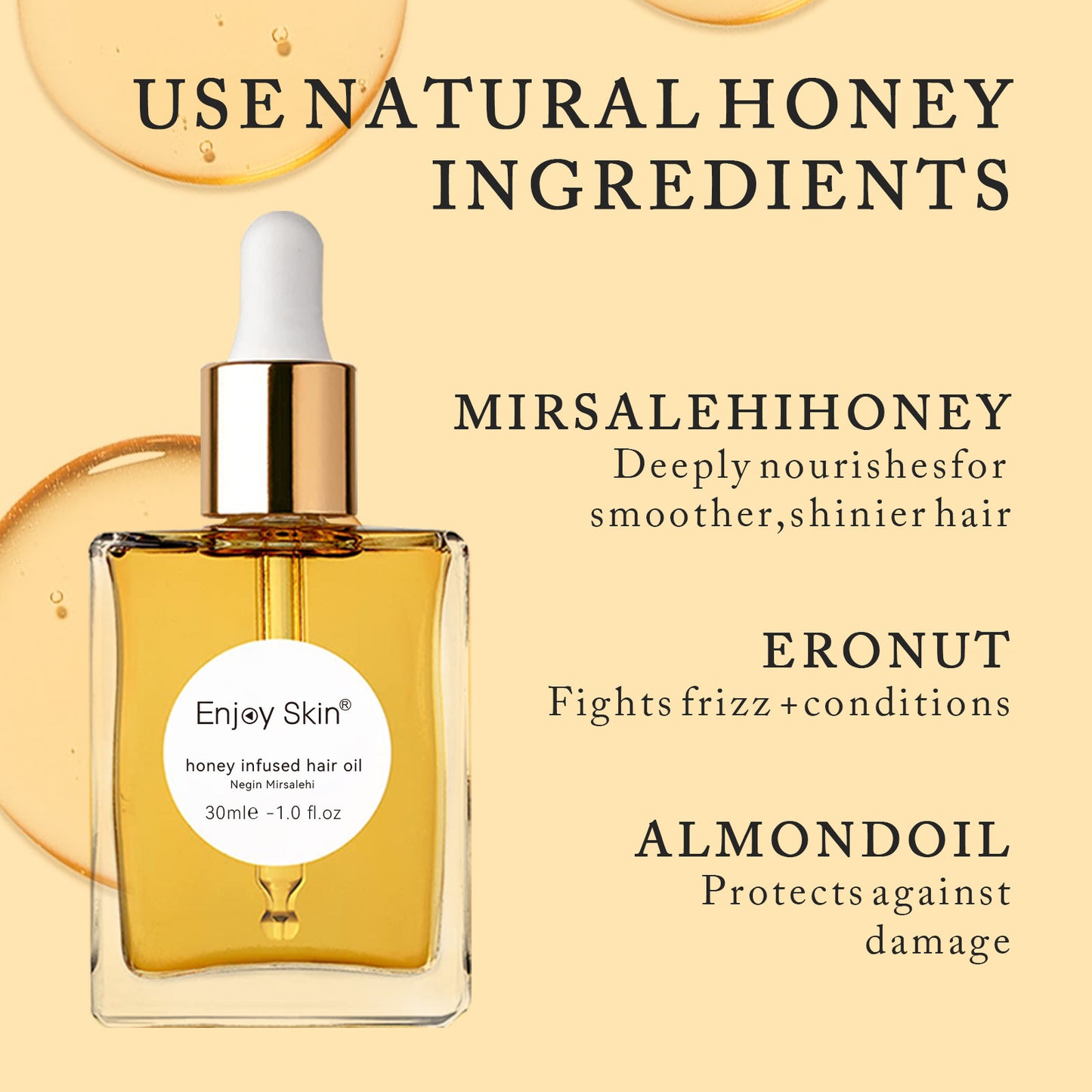 Professional Supplier Honey Hair Oil For Straighten Hair Repair Moisturizing Hair Serum