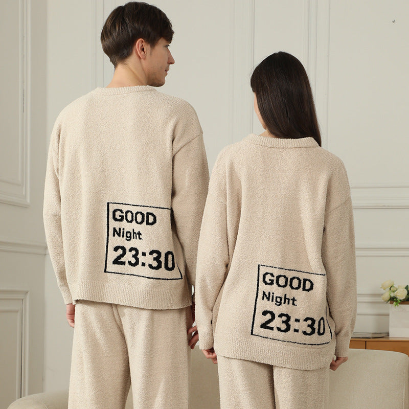 Half Fleece Couple's Home Clothes Set