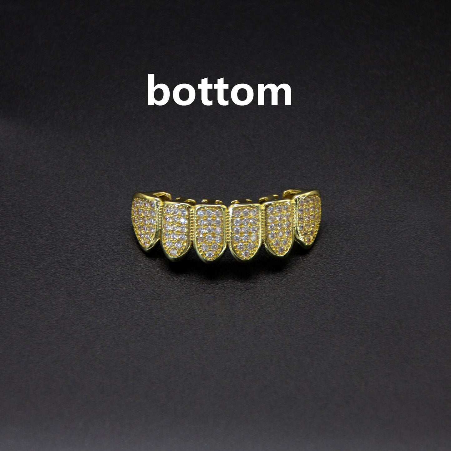 Hip hop braces with copper zircon micro inlaid with real gold Halloween teeth decoration exaggerated hiphopgrills