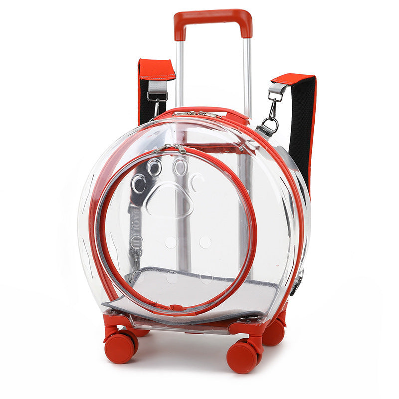 Pet Trolley Case Transparent Cat Bag Multifunctional Cat Bubble Box Portable Space Capsule Dog Backpack