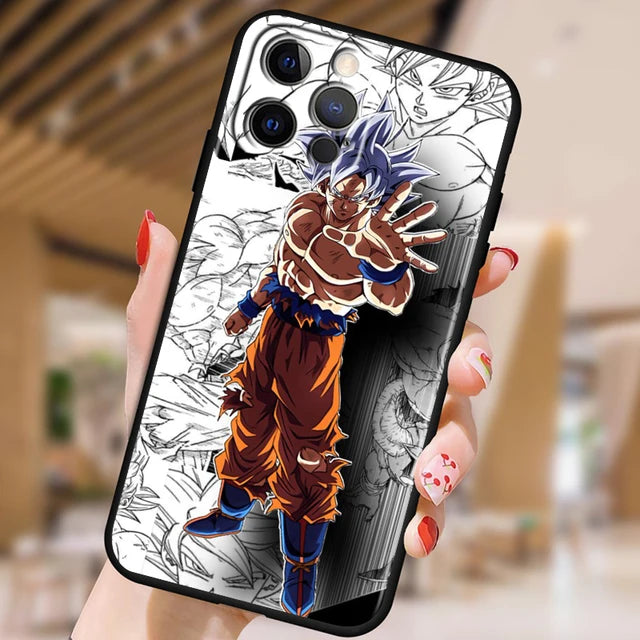 Copy of Japanese Art D-Dragon Ball Z For Apple iPhone 15 14 13 12 Pro Max Mini 11 Pro XS Max X XR 6 7 8 Plus SE 2020 Black Phone Case