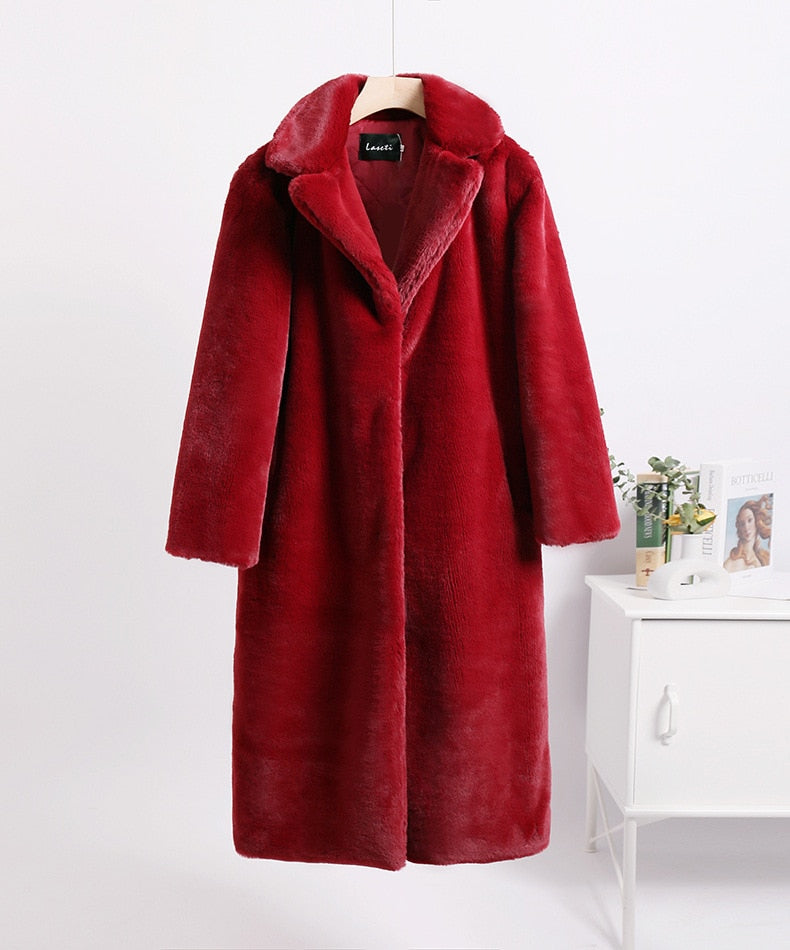 Winter Loose Velvet Mid-Length Coat