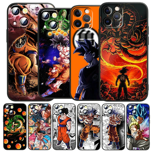 Copy of Japanese Art D-Dragon Ball Z For Apple iPhone 15 14 13 12 Pro Max Mini 11 Pro XS Max X XR 6 7 8 Plus SE 2020 Black Phone Case