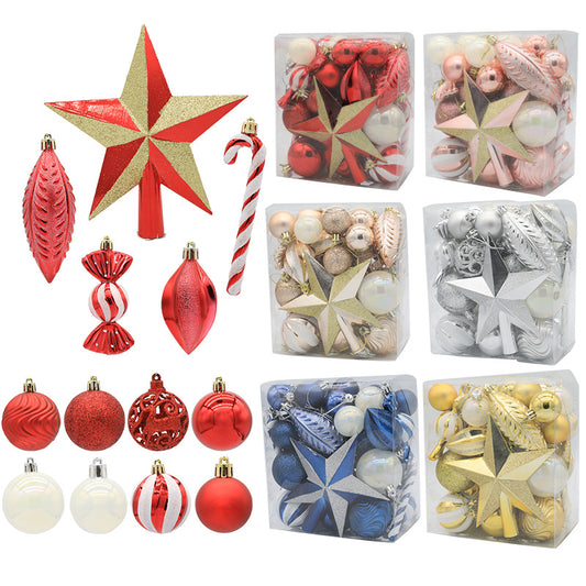 Christmas ball combination set Christmas tree decoration props combination 40pcs combination of multiple Christmas ball