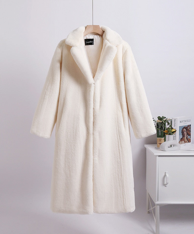 Winter Loose Velvet Mid-Length Coat