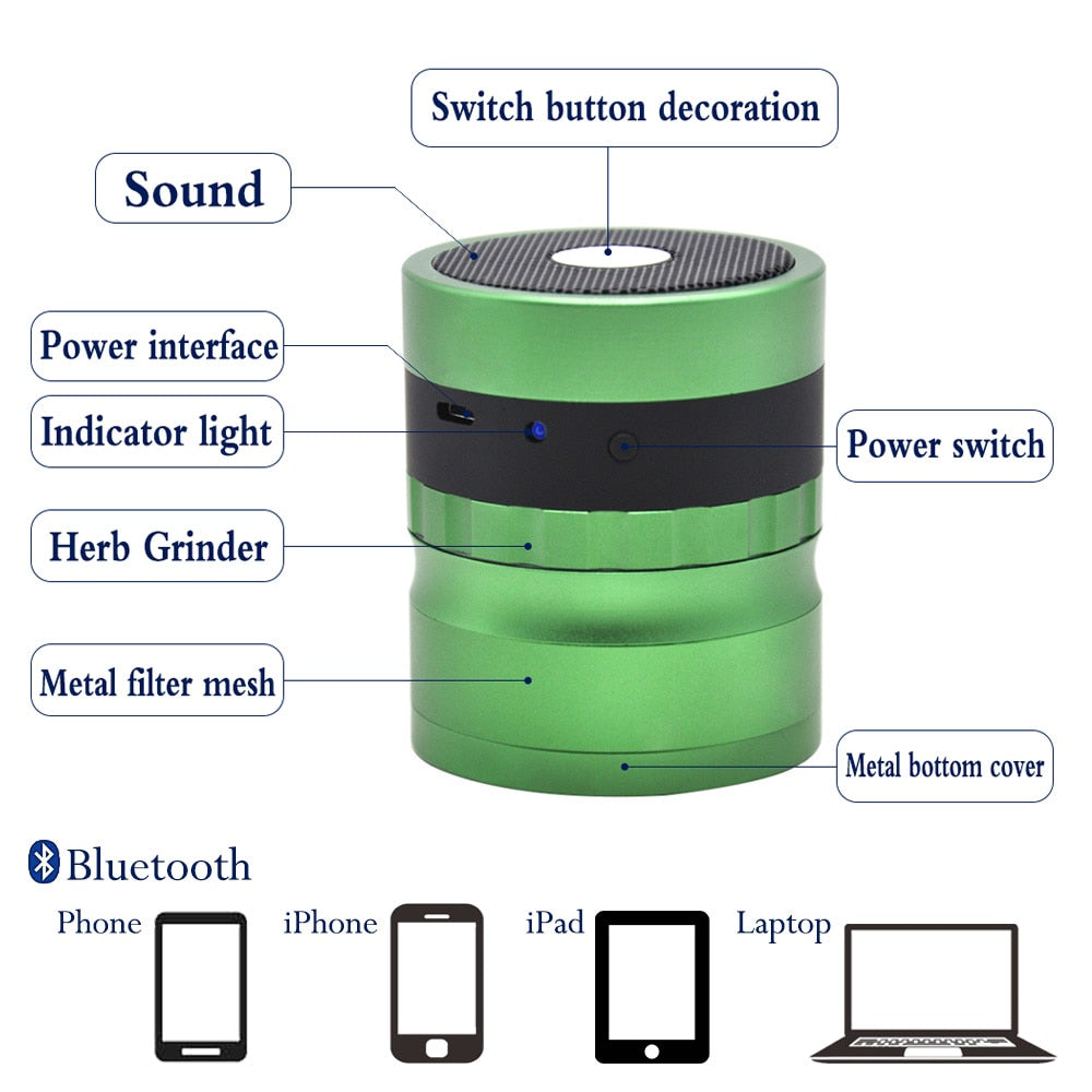 Bluetooth Bookshelf Speakers Herb Grinder Pollen Catcher 62MM Diamond Shaped Teeth Tobacco Weed Grinder