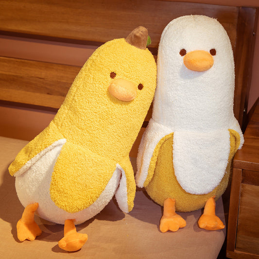 New Cute Banana Duck Pillow Banana Friend Duck Doll Plush Toy Zipper Removable And Washable