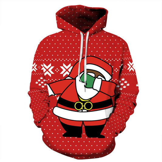 Ugly Sweater Party Dab Santa Claus 3D Print Pullover Christmas Jumper Outerwear