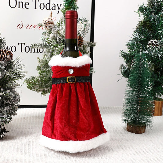 New Christmas red wine set Christmas dress wine bottle set Christmas dress wine bottle decoration