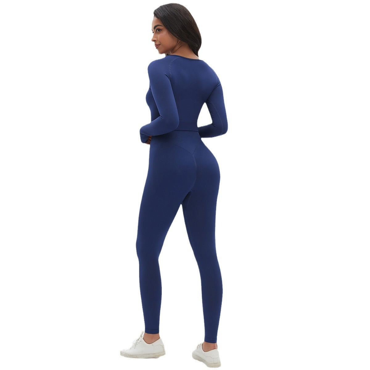 Seamless Knitted Solid Color Tight High Elasticity Yoga Suit Set Sports Running Fitness Suit Two Piece Set for Women