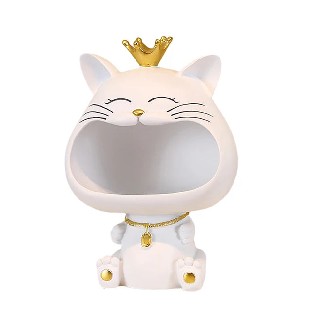 Large creative key storage big mouthed cat ornament modern and simple home foyer decoration