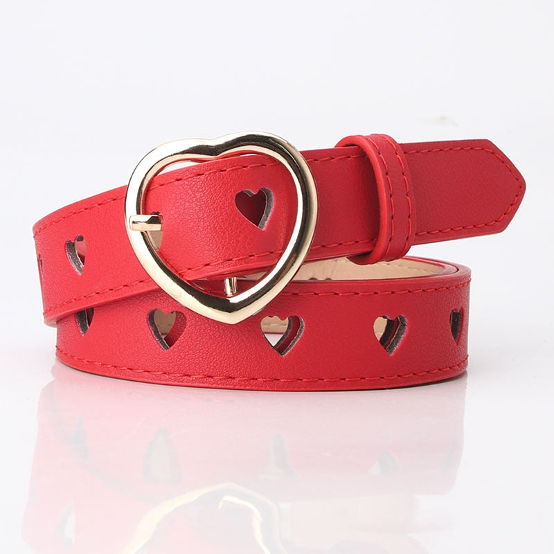 New punch-free heart hollow belt for ladies, all-match, sweet girl sweater dress decorative belt