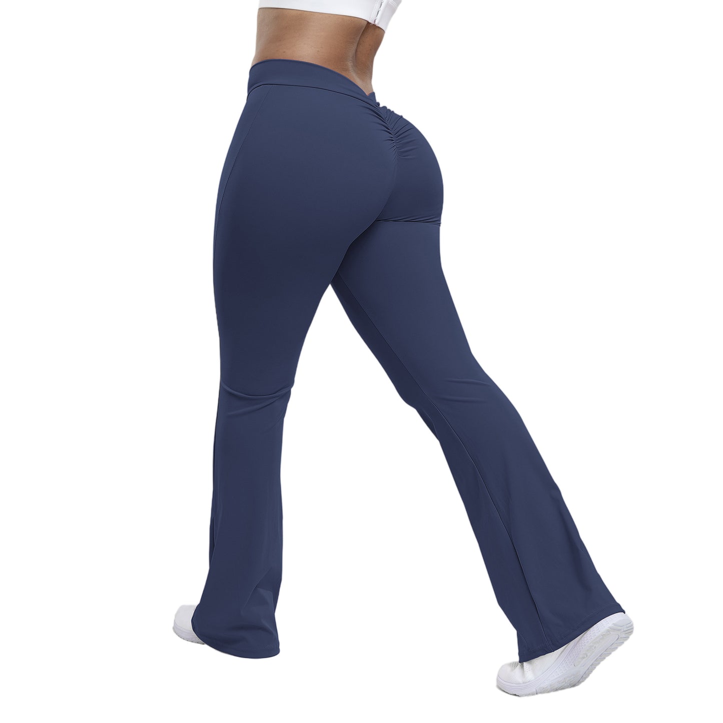 Peach trumpet pants for women, yoga high waisted and hip lifting tight pants, wide leg fitness pants for women