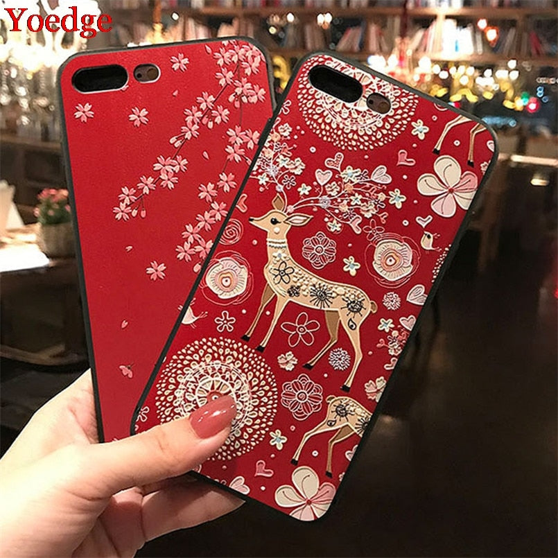 3D Emboss Christmas Cover For Xiaomi Redmi Note 4X 5 6 7 8 K20 Pro Plus 6A 7A S2 Mi A1 A2 A3 8 Lite 9 SE 9T F1 CC9 CC9e TPU Case