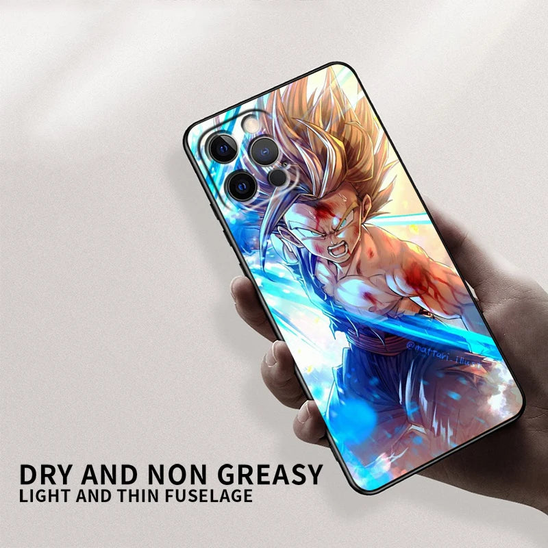 Copy of Japanese Art D-Dragon Ball Z For Apple iPhone 15 14 13 12 Pro Max Mini 11 Pro XS Max X XR 6 7 8 Plus SE 2020 Black Phone Case