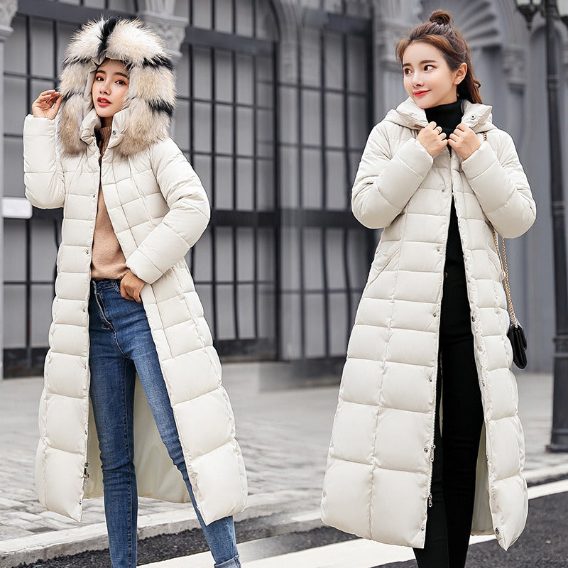 Winter New Korean Fashion Slim Fit Over Knee Thickened Cotton Coat Winter Coat